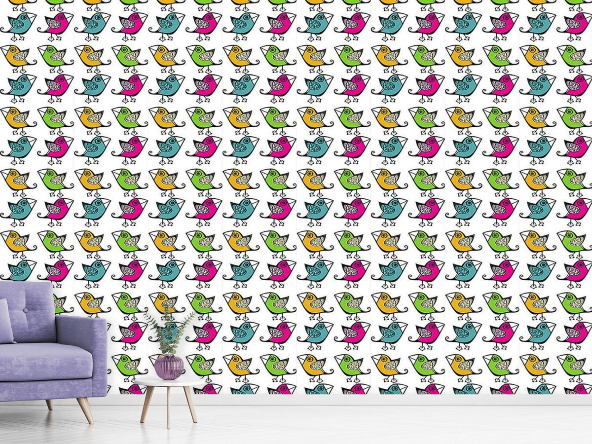 patterned-wallpaper-four-cute-birds