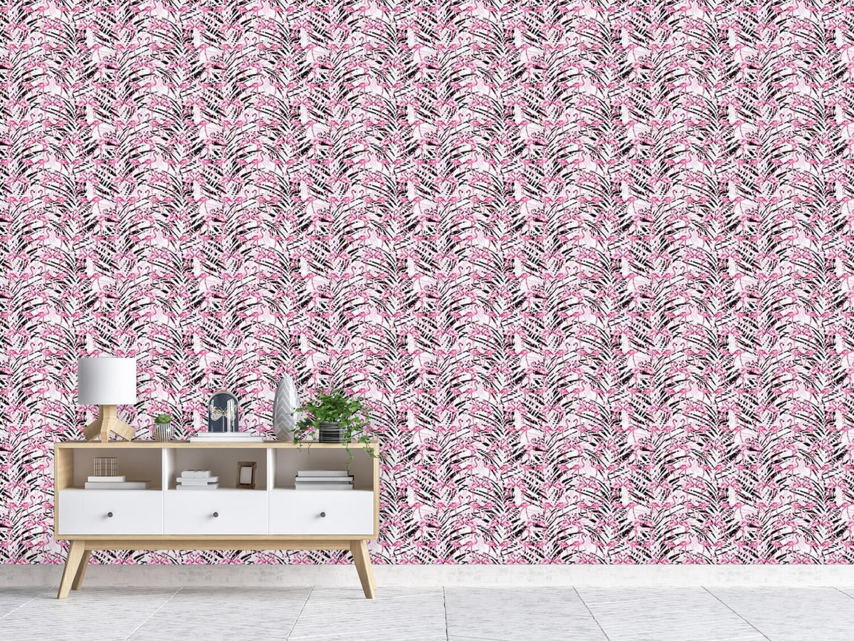 patterned-wallpaper-flamingos-in-palm-beach