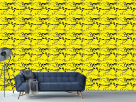 patterned-wallpaper-calligraphy-on-yellow