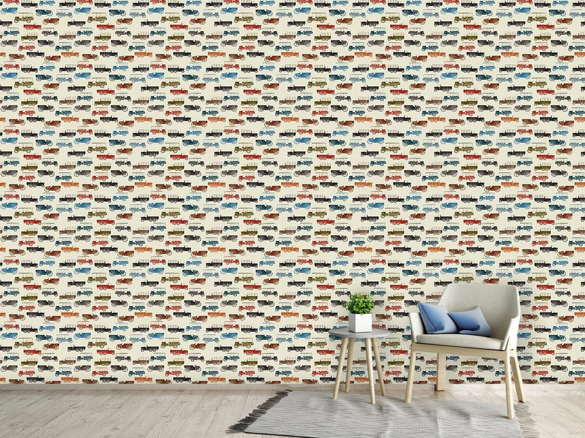 patterned-wallpaper-vintage-cars