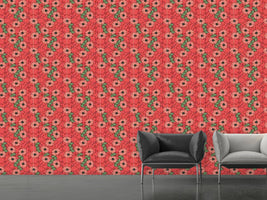 patterned-wallpaper-red-flowers-with-leaves