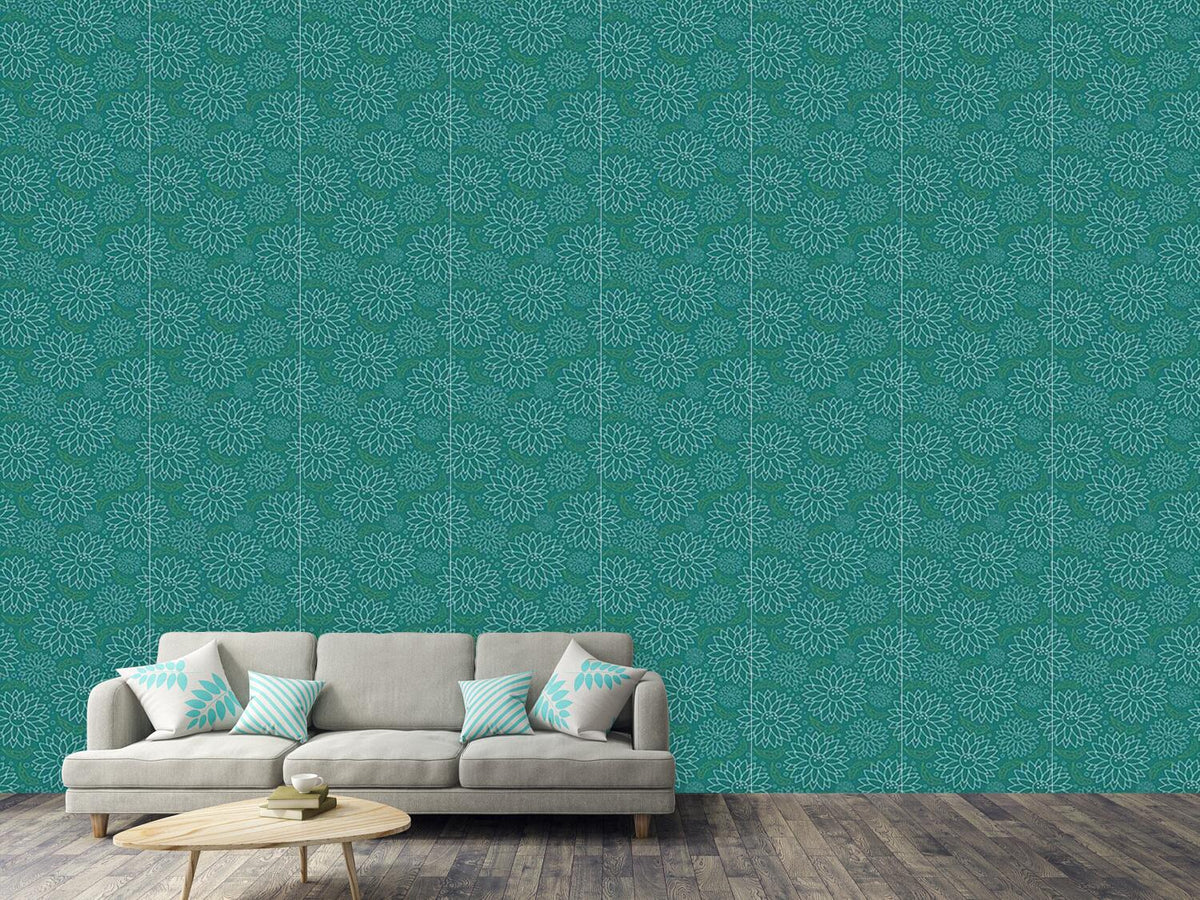 patterned-wallpaper-blooming-flowers