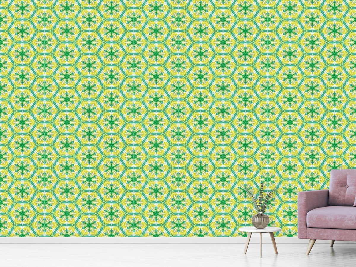 patterned-wallpaper-kaleidoscope-extreme-mint