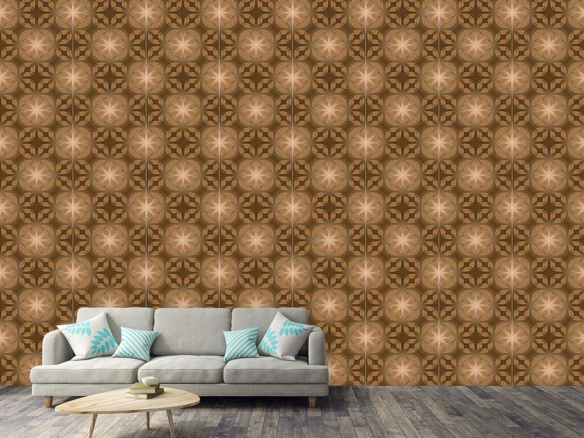 patterned-wallpaper-leaf-in-brown