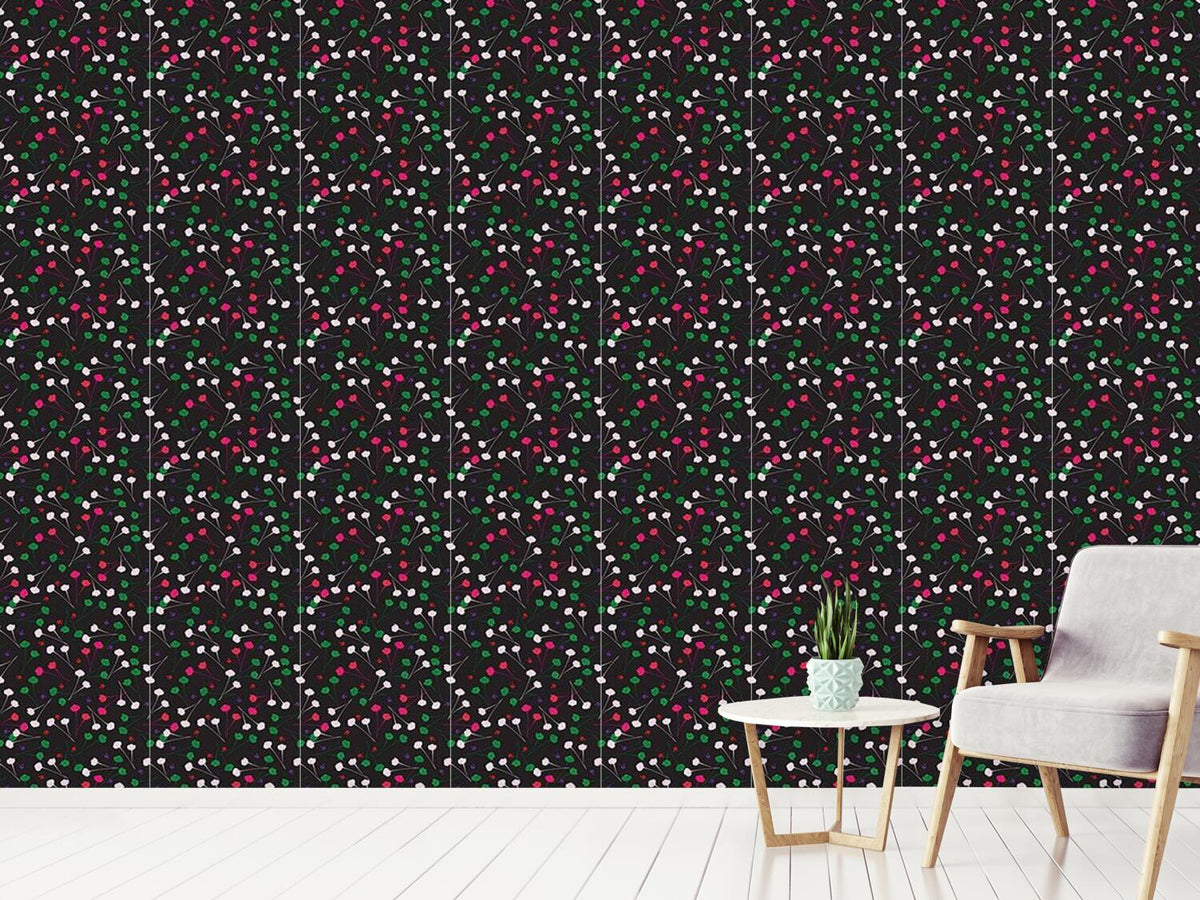 patterned-wallpaper-delicate-flowers-at-night